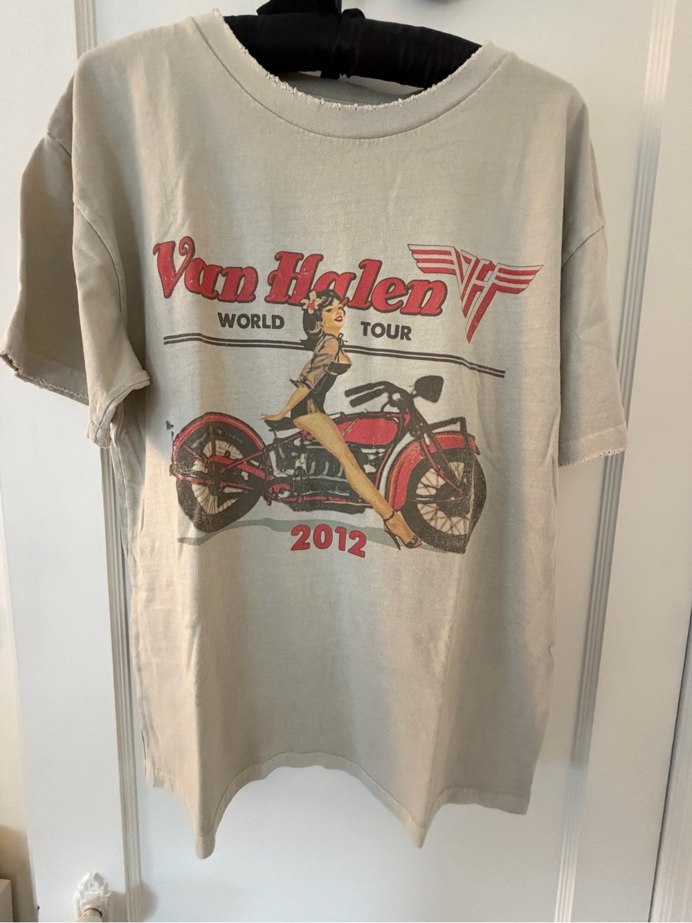Brand New: Van Halen 2012 World Tour Graphic Tee - Beige with Red